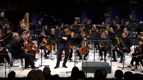 World famous violinist Augustin Hadelich is on stage with youth symphonic orchestra “Yerevan”