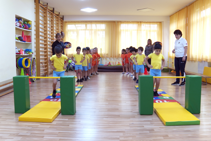 New equipment for sports activities in kindergartens